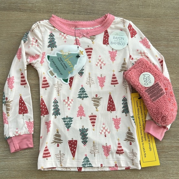 🎄Milkberry Toddler Girl Holiday Pajama Set 12 18 months 2T 4T - Picture 4 of 6